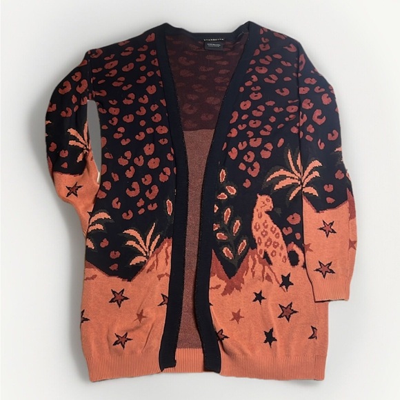 Scotch & Soda Sweaters - Scotch & Soda Stargazer Long Cardigan with funky leopard and stars design. Sz L